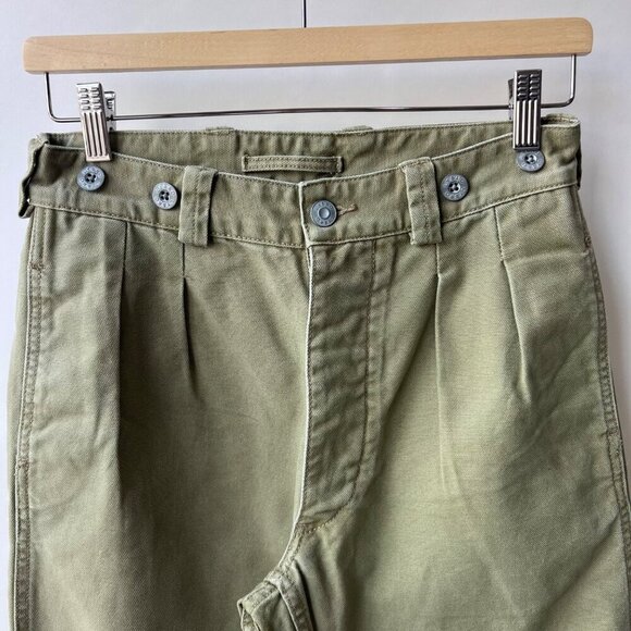 Nigel Cabourn Lybro pleated chinos , Army green, Size 28 L75 - Picture 7 of 15